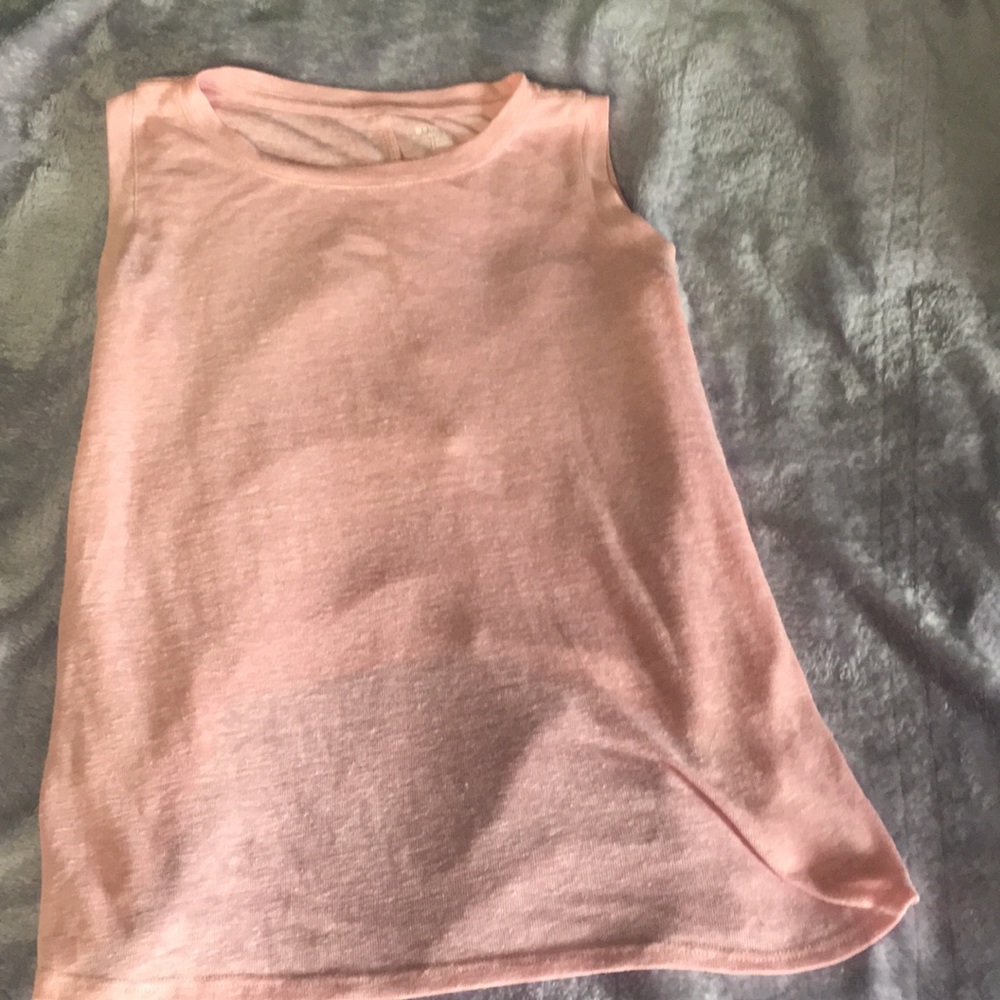 Low front high back pink kids tank top